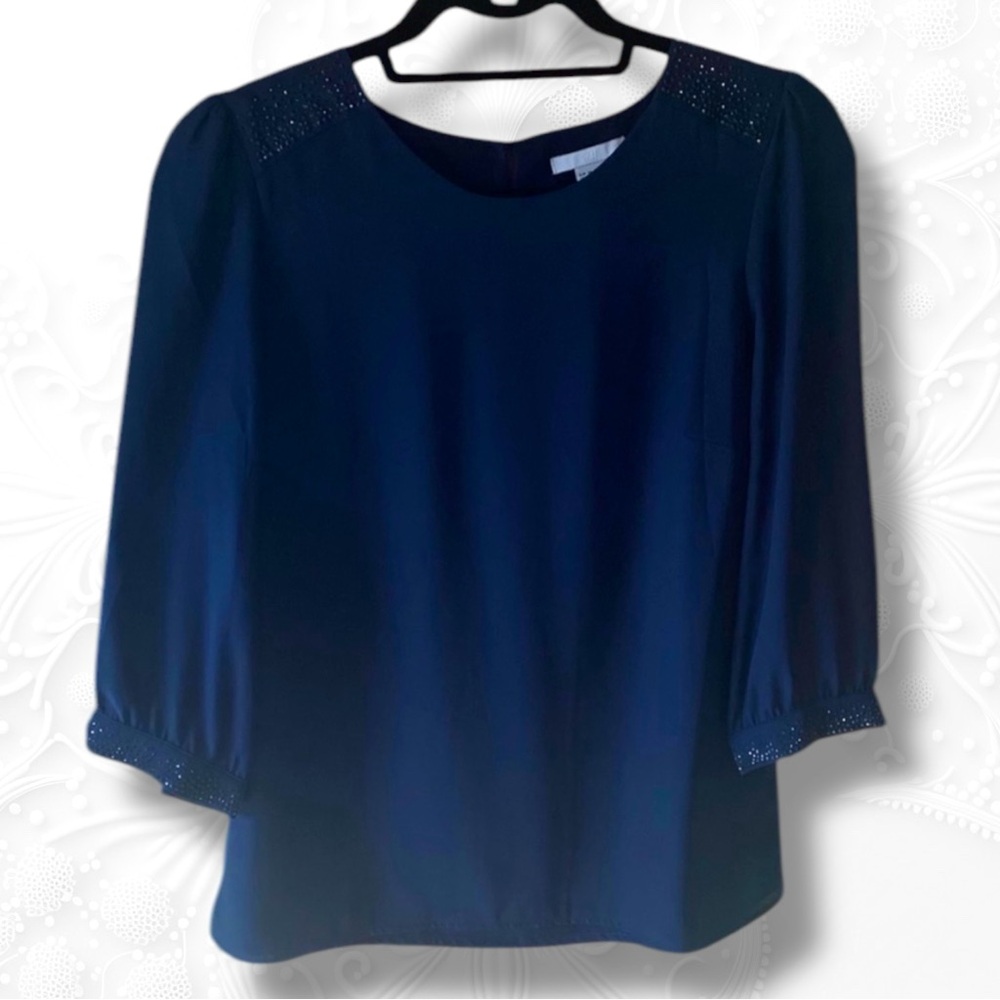 H&M Blue Blouse with Rhinestone size 8 (M) - Picture 2 of 6